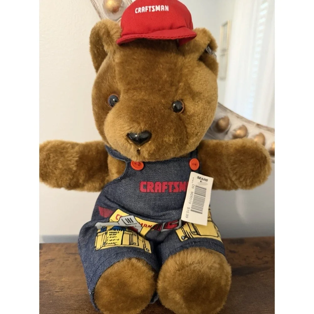 Vintage‎ Craftsman Bear Plush Sears Tool Promo Teddy Denim Overalls 12